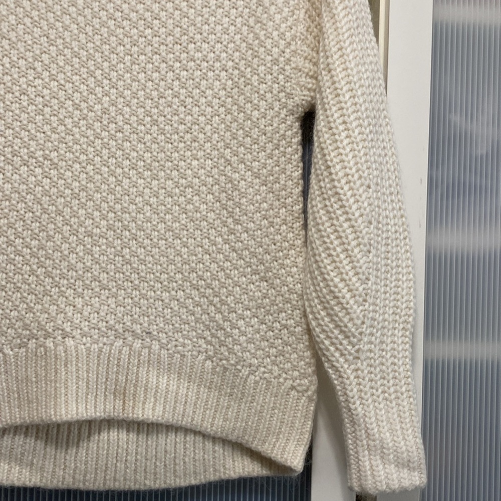 NWOT Aritzia Wool Blend  Crew Neck Knitted Ivory Long Sleeve Sweater Siz… - Picture 6 of 12